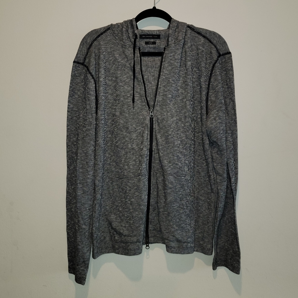 John Varvatos LUXE collection hooded sweatshirt grey so soft comfortable